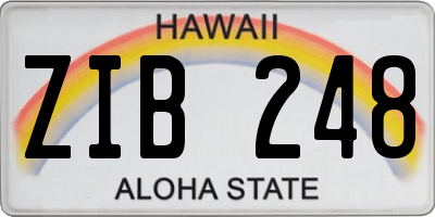 HI license plate ZIB248