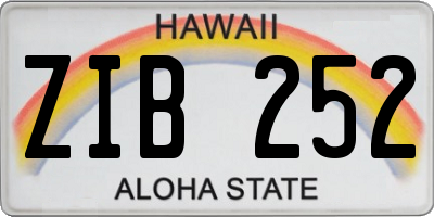 HI license plate ZIB252