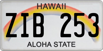 HI license plate ZIB253