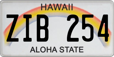 HI license plate ZIB254