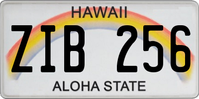 HI license plate ZIB256