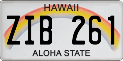 HI license plate ZIB261