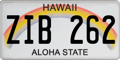 HI license plate ZIB262