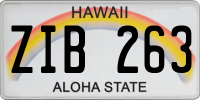 HI license plate ZIB263