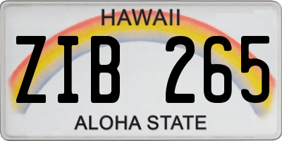 HI license plate ZIB265