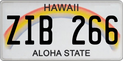 HI license plate ZIB266