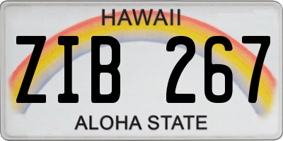 HI license plate ZIB267