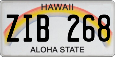 HI license plate ZIB268