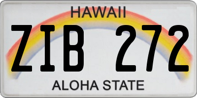 HI license plate ZIB272