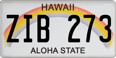 HI license plate ZIB273