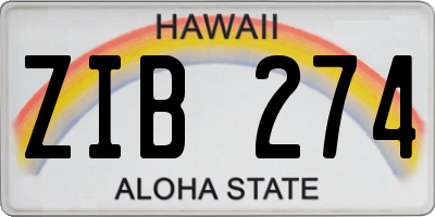 HI license plate ZIB274