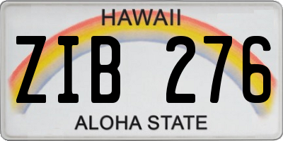 HI license plate ZIB276