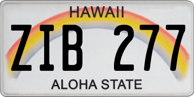HI license plate ZIB277