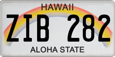 HI license plate ZIB282