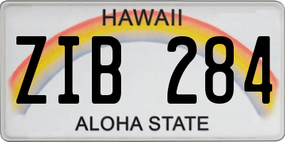HI license plate ZIB284