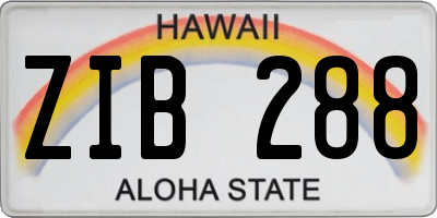 HI license plate ZIB288