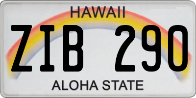 HI license plate ZIB290