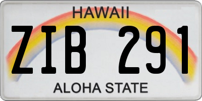 HI license plate ZIB291