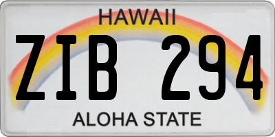 HI license plate ZIB294