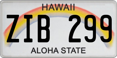 HI license plate ZIB299