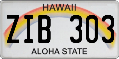 HI license plate ZIB303