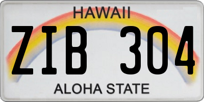 HI license plate ZIB304