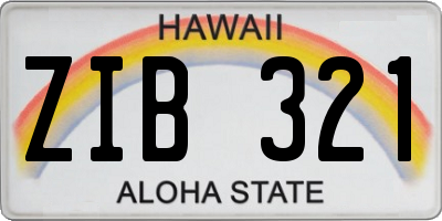 HI license plate ZIB321