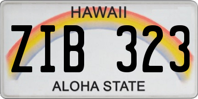 HI license plate ZIB323