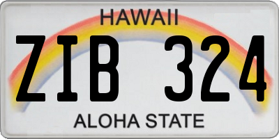 HI license plate ZIB324