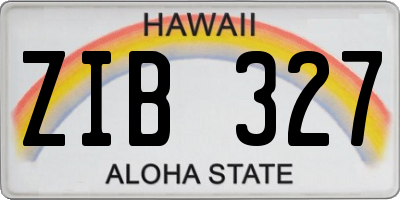HI license plate ZIB327