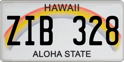 HI license plate ZIB328