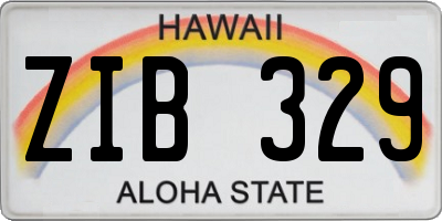HI license plate ZIB329