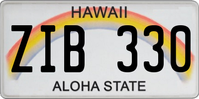 HI license plate ZIB330