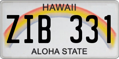 HI license plate ZIB331