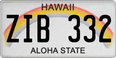 HI license plate ZIB332