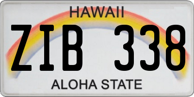 HI license plate ZIB338