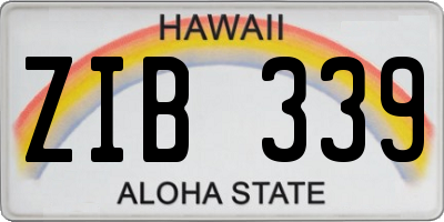 HI license plate ZIB339
