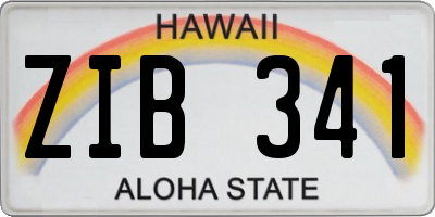 HI license plate ZIB341