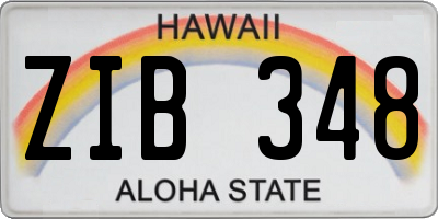 HI license plate ZIB348