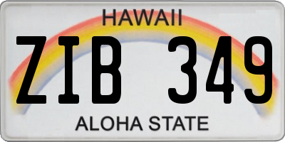 HI license plate ZIB349