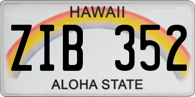 HI license plate ZIB352