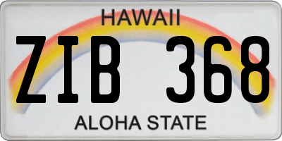 HI license plate ZIB368