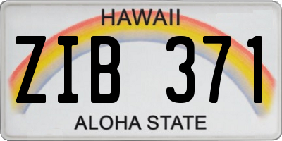 HI license plate ZIB371