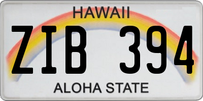 HI license plate ZIB394