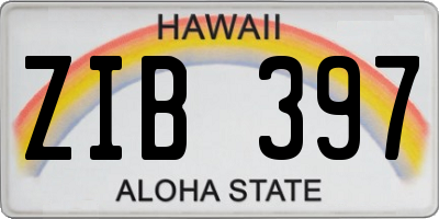 HI license plate ZIB397