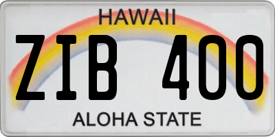 HI license plate ZIB400