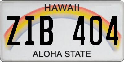 HI license plate ZIB404