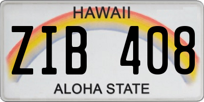 HI license plate ZIB408