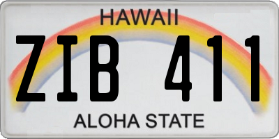 HI license plate ZIB411