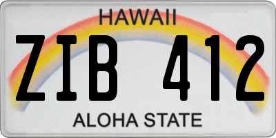 HI license plate ZIB412